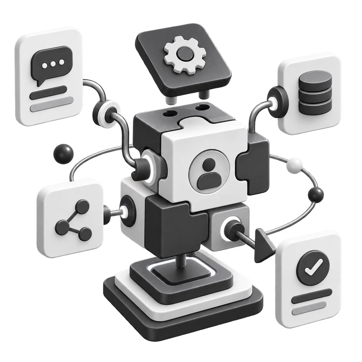 Modular components assembling into one system