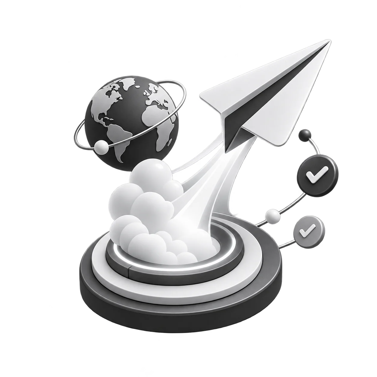 A craft lifting off its launch pad