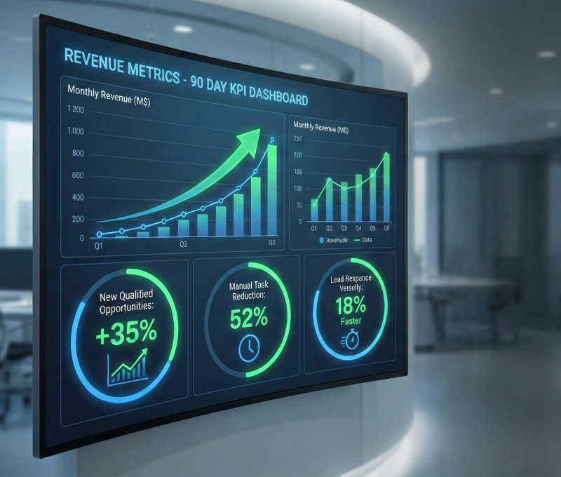 KPI dashboard showing revenue metrics